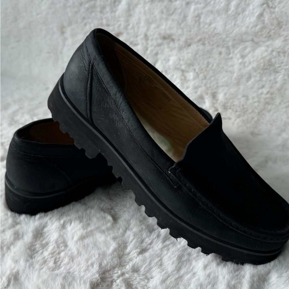 Ron White All Day Heels Black Suede Loafers Comfort Shoes